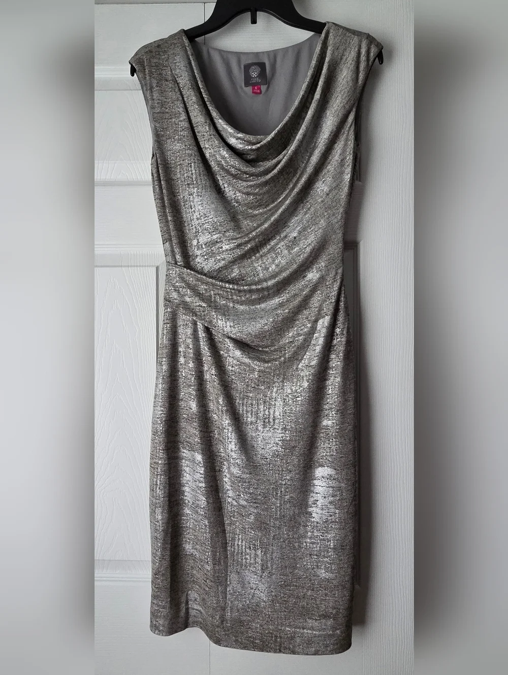 Vince Camuto Metallic Cowl-Neck Dress Size 6. Like New. See Description. - Picture 3 of 12